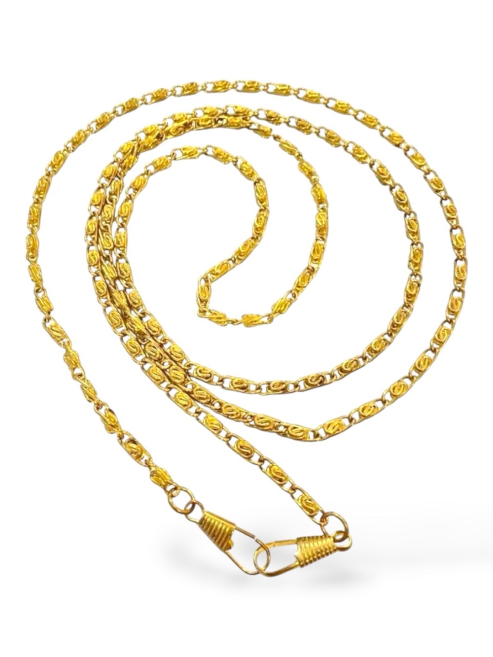 Gold Tone Long Chain Necklace Minimalist Layering Statement Jewelry With Intrica